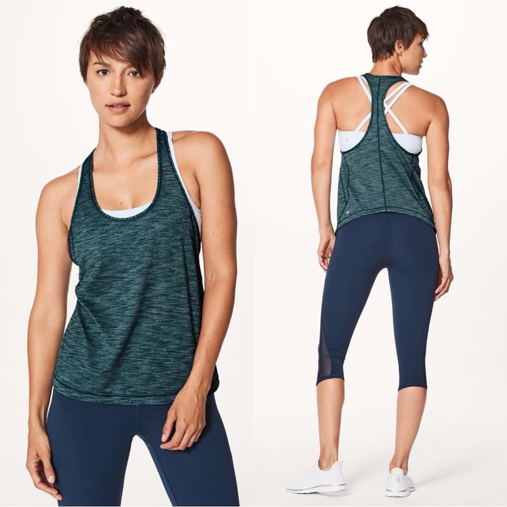 16. Lululemon Train Times Tank Heathered‎ Nile Blue | Size 8